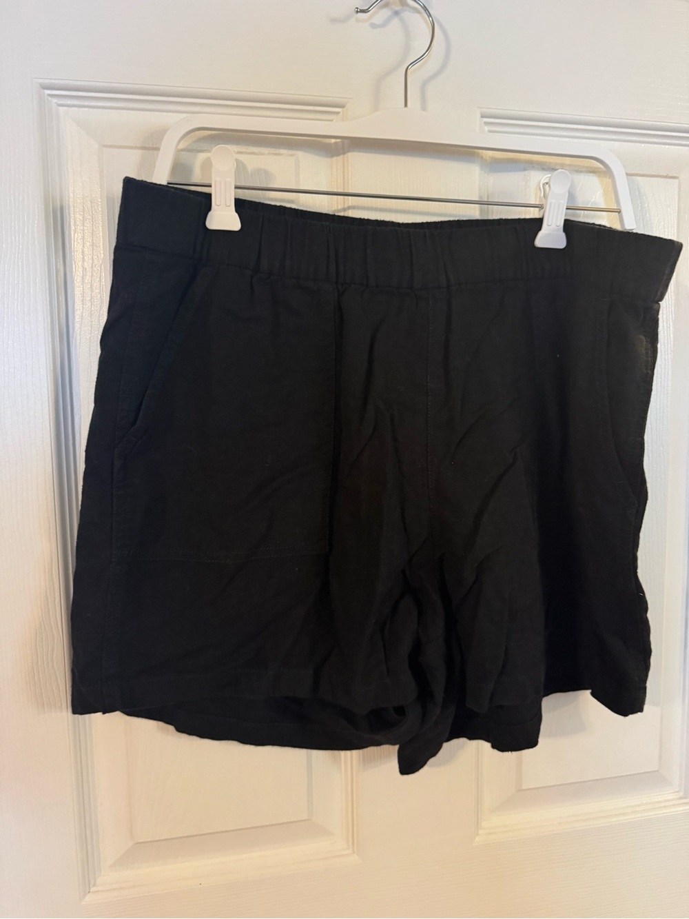 J. Crew Black High-Waist Elastic Shorts